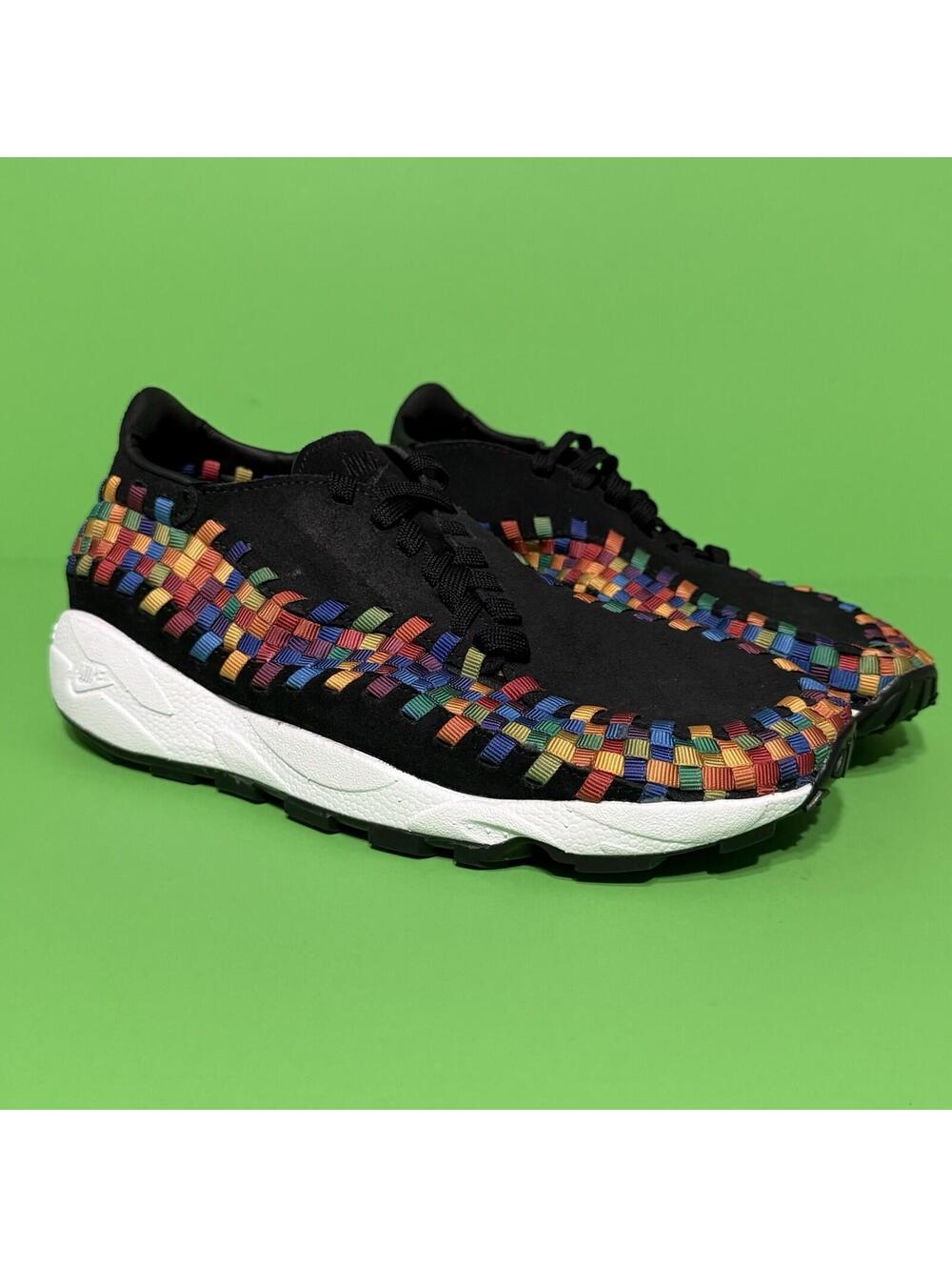 Nike Air Footscape Woven Rainbow Black Shoes FB1959-002 Women 8.5